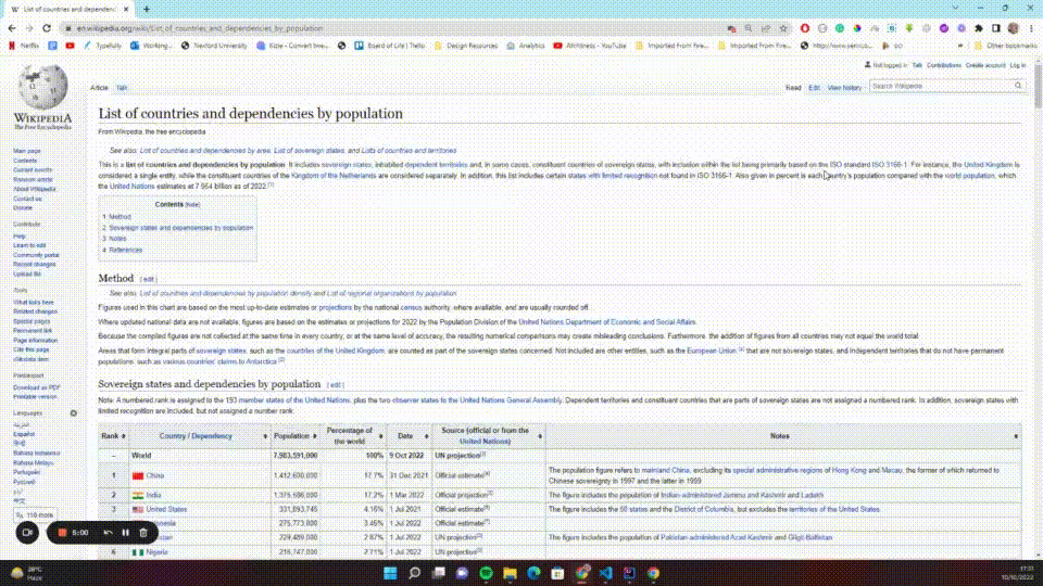 Wikipedia Solr preview